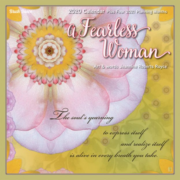 A Fearless Woman 2020 7 x 7 Inch Monthly Mini Wall Calendar by Brush Dance, Floral Artwork Flower