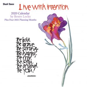 Live with Intention 2020 7 x 7 Inch Monthly Mini Wall Calendar by Brush Dance, Art Paintings Inspiration Motivation