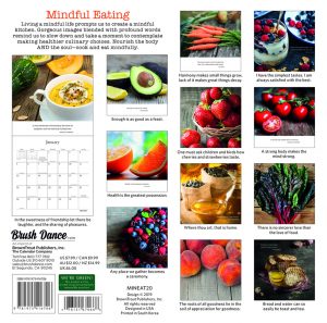 Mindful Eating 2020 7 x 7 Inch Monthly Mini Wall Calendar by Brush Dance, Images Photography Kitchen Food