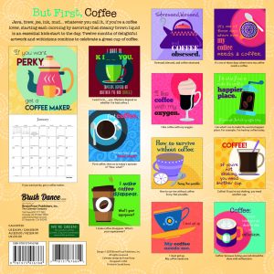 But First Coffee 2020 12 x 12 Inch Monthly Square Wall Calendar by Brush Dance, Drink Beverage Shop Café Beans