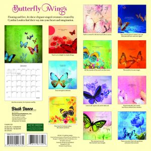 Butterfly Wings 2020 12 x 12 Inch Monthly Square Wall Calendar by Brush Dance, Drawings Artwork Animals Wildlife