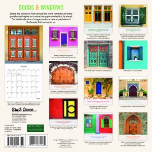 Doors & Windows 2020 12 x 12 Inch Monthly Square Wall Calendar by Brush Dance, Photography Homes Building