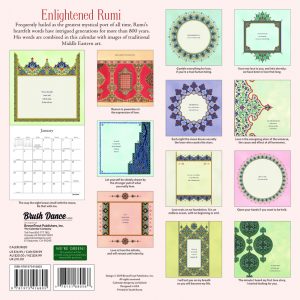Enlightened Rumi 2020 12 x 12 Inch Monthly Square Wall Calendar by Brush Dance, Traditional Art Poetry