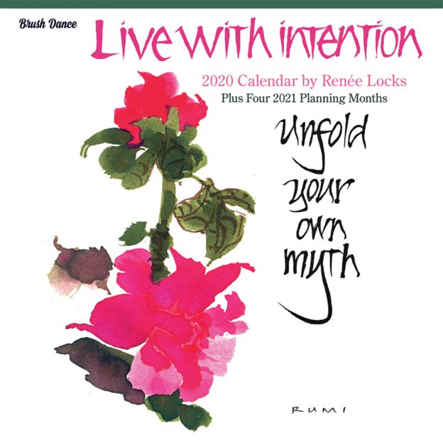 Live with Intention 2020 12 x 12 Inch Monthly Square Wall Calendar by Brush Dance, Art Paintings Inspiration Motivation