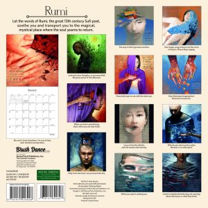 Poetry of Rumi 2020 12 x 12 Inch Monthly Square Wall Calendar by Brush Dance, Art Poems Poet