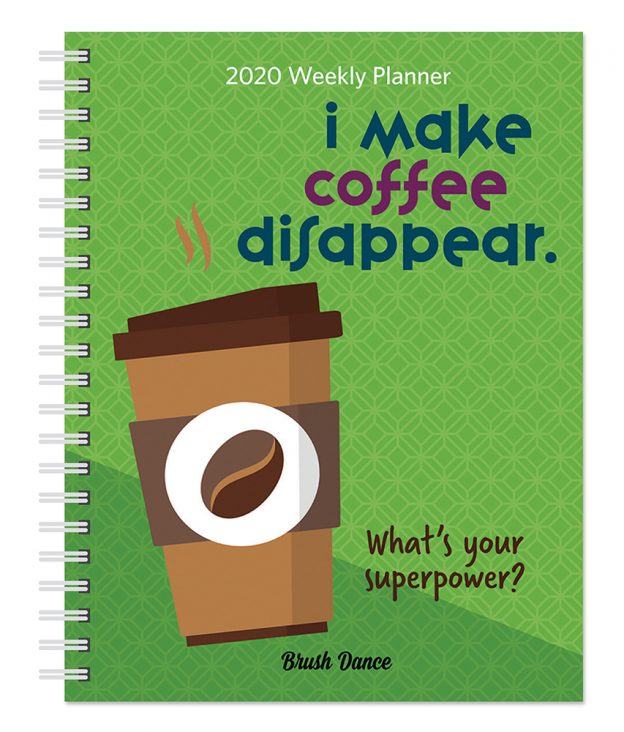 But First Coffee 2020 6 x 7.75 Inch Weekly Desk Planner by Brush Dance, Drink Beverage Shop Café Beans