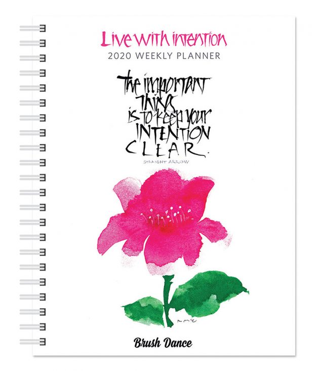 Live with Intention 2020 6 x 7.75 Inch Weekly Desk Planner by Brush Dance, Art Paintings Inspiration Motivation