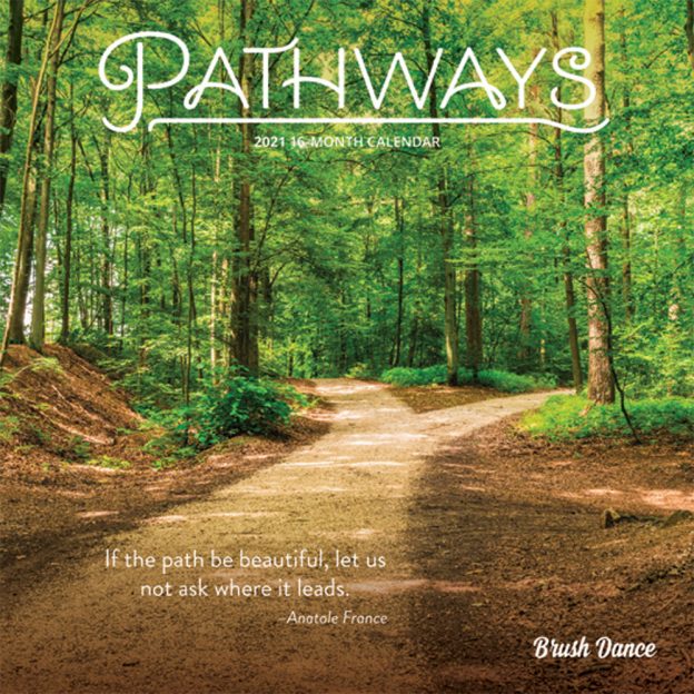 Pathways 2021 7 x 7 Inch Monthly Mini Wall Calendar by Brush Dance, Photography Journey Scenic Nature
