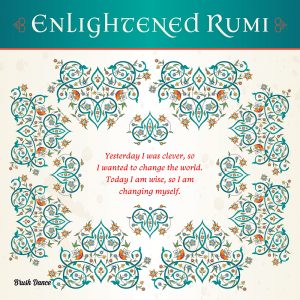 Enlightened Rumi 2021 12 x 12 Inch Monthly Square Wall Calendar by Brush Dance, Traditional Art Poetry