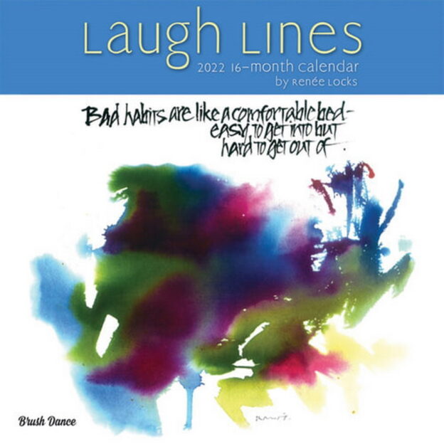 Laugh Lines 2022 12 x 12 Inch Monthly Square Wall Calendar by Brush Dance, Artwork Humor Drawing