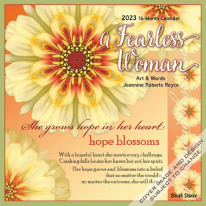 A Fearless Woman | 2023 12 x 24 Inch Monthly Square Wall Calendar | Brush Dance | Floral Artwork Flowers