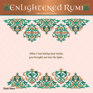 Enlightened Rumi | 2023 12 x 24 Inch Monthly Square Wall Calendar | Brush Dance | Traditional Art Poetry