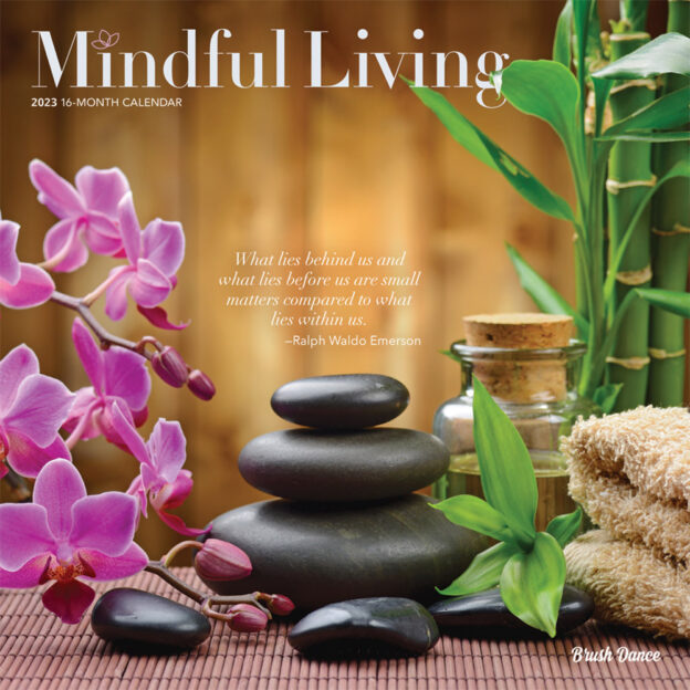 Mindful Living | 2023 12 x 24 Inch Monthly Square Wall Calendar | Brush Dance | Art Quotes Photography Inspiration