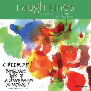 Laugh Lines | 2023 12 x 24 Inch Monthly Square Wall Calendar | Brush Dance | Artwork Humor Drawing