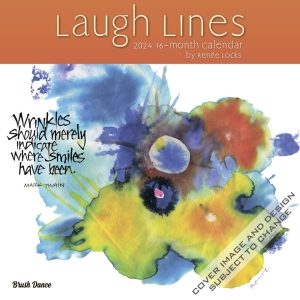 Laugh Lines | 2024 12 x 24 Inch Monthly Square Wall Calendar | Brush Dance | Artwork Humor Drawing