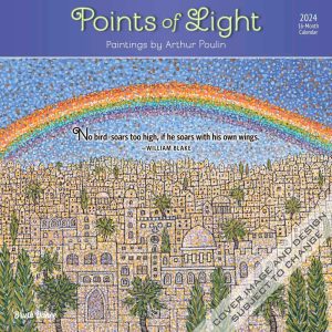 Points of Light | 2024 12 x 24 Inch Monthly Square Wall Calendar | Brush Dance | Paintings Impressionism Arthur Poulin