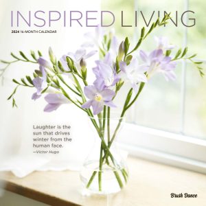 Inspired Living | 2024 12 x 24 Inch Monthly Square Wall Calendar | Brush Dance | Photography Quotes Inspiration