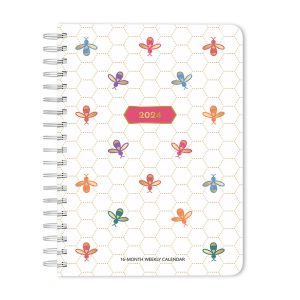 Busy Bees | 2024 6.9 x 9.8 Inch Weekly Karma Planner | Thicker and Bigger than Average Planner | Brush Dance | Planning Stationery