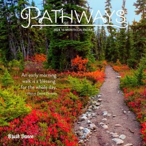 Pathways | 2024 7 x 14 Inch Monthly Mini Wall Calendar | Brush Dance | Photography Journey Scenic Nature