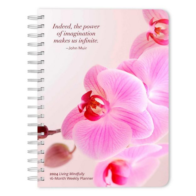 Mindful Living | 2024 6.9 x 9.8 Inch Weekly Karma Planner | Thicker and Bigger than Average Planner | Brush Dance | Art Quotes Photography Inspiration