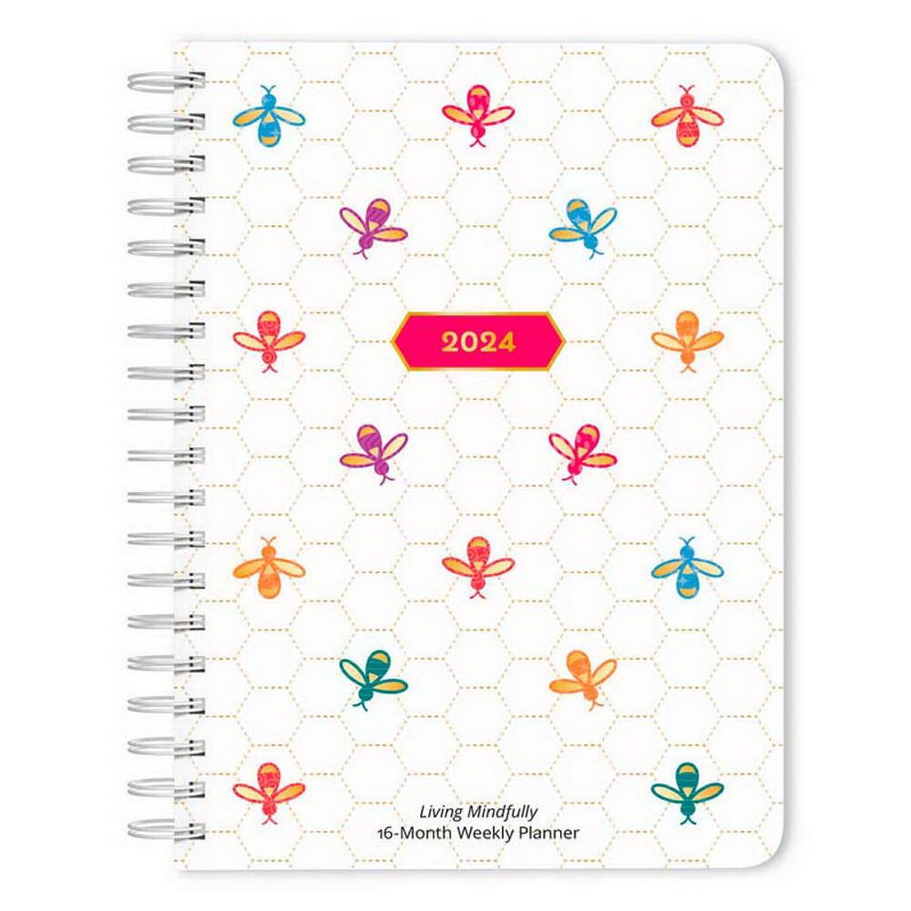 Busy Bees | 2024 6.9 x 9.8 Inch Weekly Karma Planner | Thicker and Bigger than Average Planner | Brush Dance | Planning Stationery