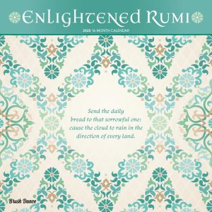 Enlightened Rumi | 2025 12 x 24 Inch Monthly Square Wall Calendar | Plastic-Free | Brush Dance | Traditional Art Poetry
