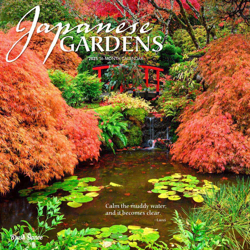 Japanese Gardens | 2025 12 x 24 Inch Monthly Square Wall Calendar | Plastic-Free | Brush Dance | Gardening Outdoor Home Country Nature