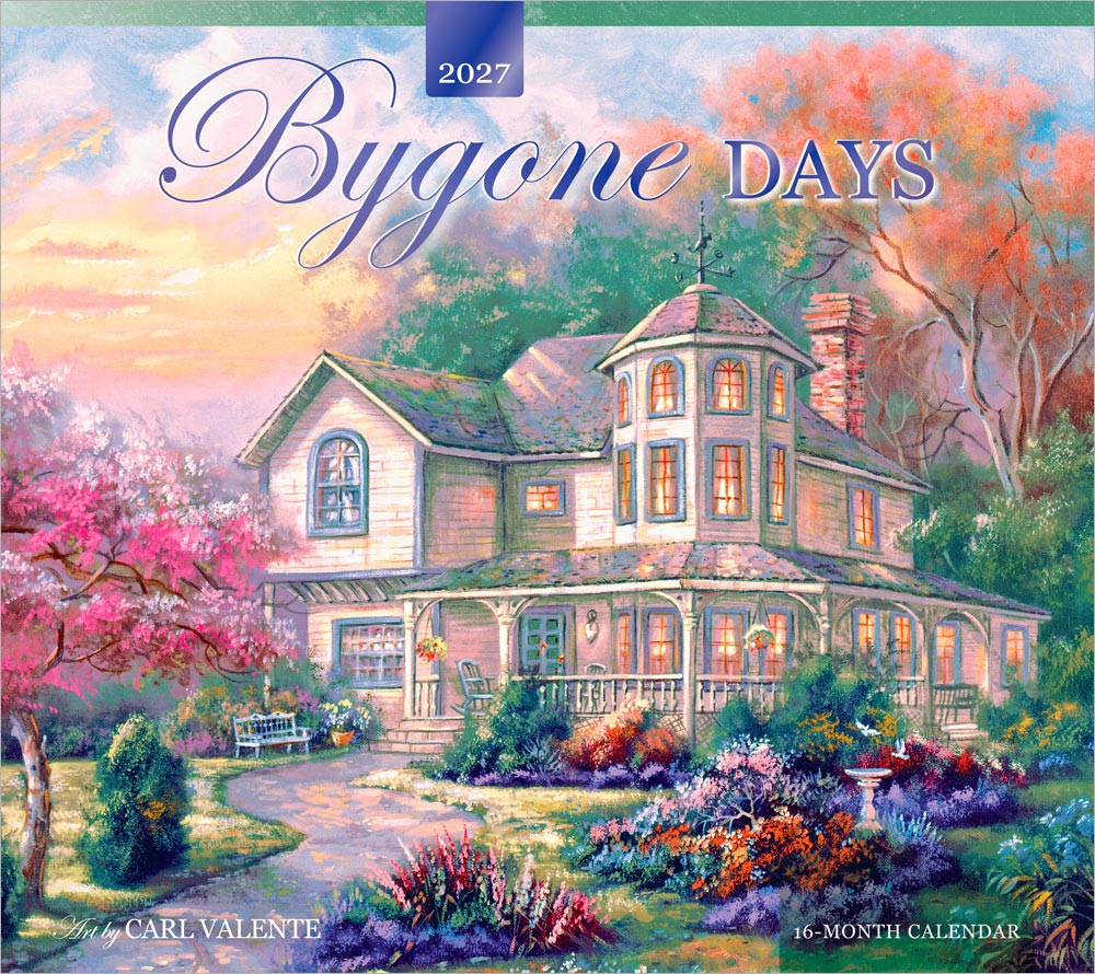 Bygone Days | 2027 13.75 x 24 Inch (Hanging) Monthly Deluxe Wall Calendar | Featuring the Artwork of Carl Valente | Linen Envelope | Foil Stamped Cover | Brush Dance | Rural Country Art